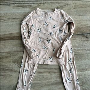 Petit Lem Blush Pajama Set with Animal Design